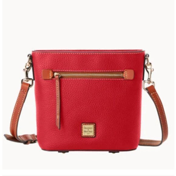 Dooney & Bourke Handbags - Dooney and Bourke Red Pebble Grain Small Zip Crossbody NWT